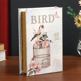 

Сейф-книга дерево кожзам "Птица на клетке с цветами" зеркало 24х16х5 см