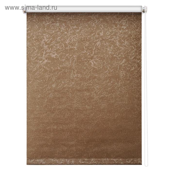 фото Рулонная штора блэкаут «фрост», 60 х 175 см, цвет коричневый уют