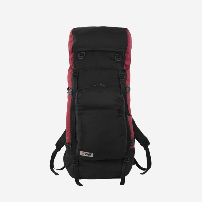 фото Рюкзак туристический, 80 л, отдел на шнурке, наружный карман, 2 боковые сетки, цвет чёрный/вишня taif