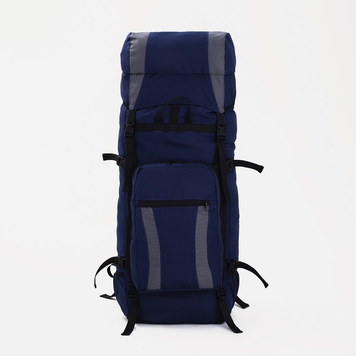 фото Рюкзак туристический, 80 л, отдел на шнурке, наружный карман, 2 боковые сетки, цвет синий/серый taif