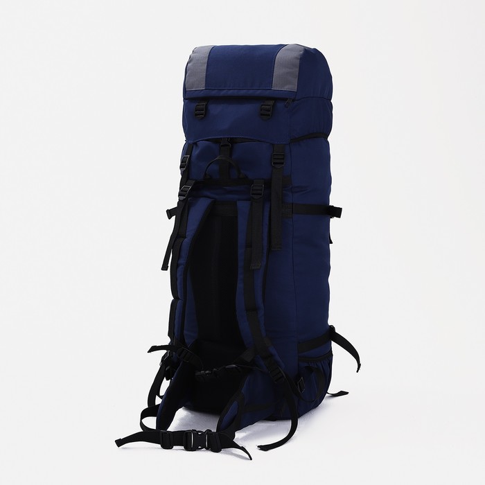 фото Рюкзак туристический, 80 л, отдел на шнурке, наружный карман, 2 боковые сетки, цвет синий/серый taif