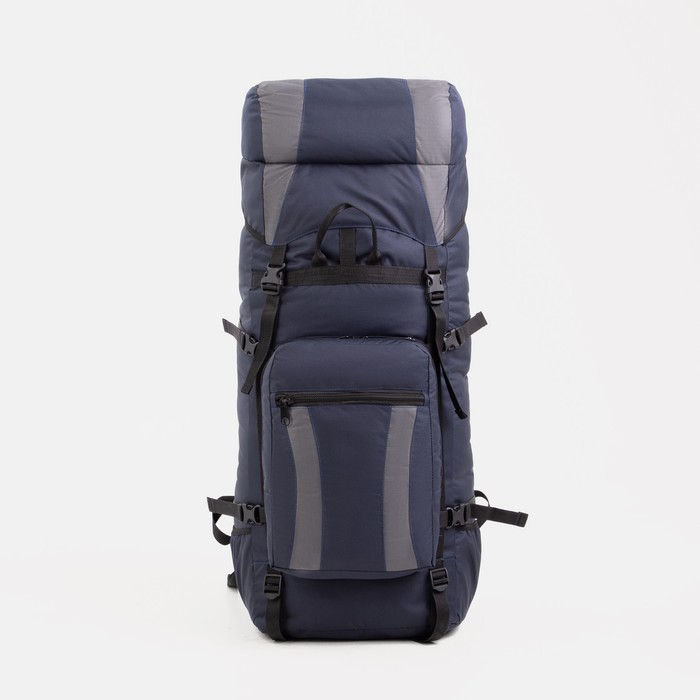 фото Рюкзак туристический, 90 л, отдел на шнурке, наружный карман, 2 боковых сетки, цвет синий/серый taif