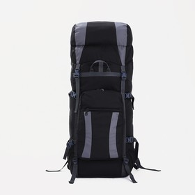 Рюкзак туристический, 90 л, отдел на шнурке, наружный карман, 2 боковых сетки, цвет чёрный/серый Ош