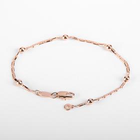 

Браслет металл "Эйфория" плоское плетение с бусиной, продолговатый карабин, цвет золото, ширина 4 мм, L=18,5 см