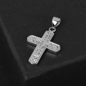 

Подвеска "Крестик" гармония, цвет белый в серебре, L=2,5 см