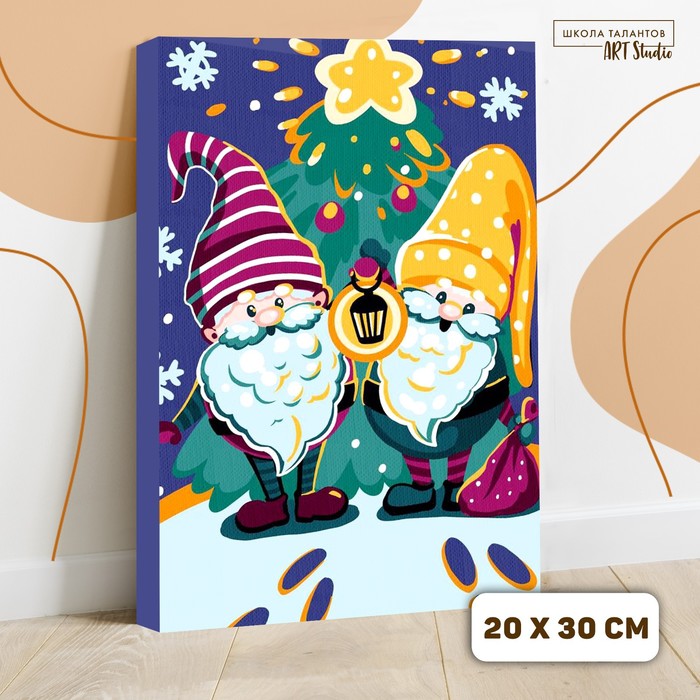 

Картина по номерам на холсте с подрамником «Гномики» 20×30 см