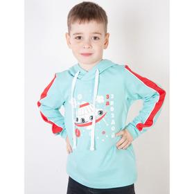 

Толстовка для мальчика, цвет светло-ментоловый/красный, рост 104 см