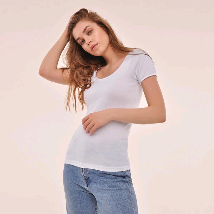 фото Футболка 19/39r maglia donna singolo bianco, размер 44/s rossoporpora