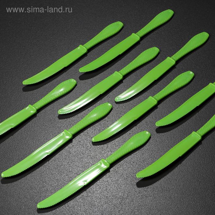 фото Набор ножей столовых, многоразовые, цвет зелёный милих