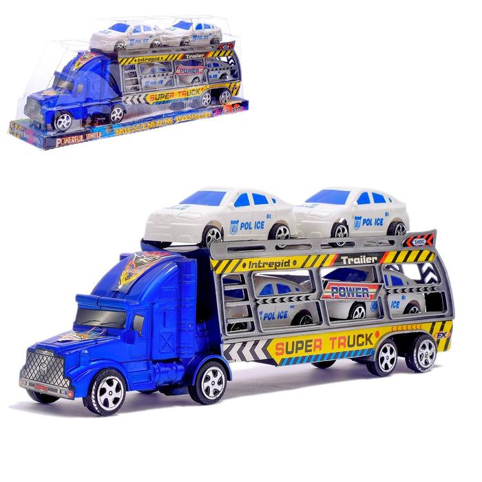 Грузовик инерционный «Автовоз», с машинками, цвета МИКС грузовик инерционный перевозчик с погрузчиком цвета микс