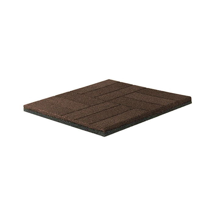 Плитка резиновая, 50 × 50 × 3 см, «Паркет», коричневая