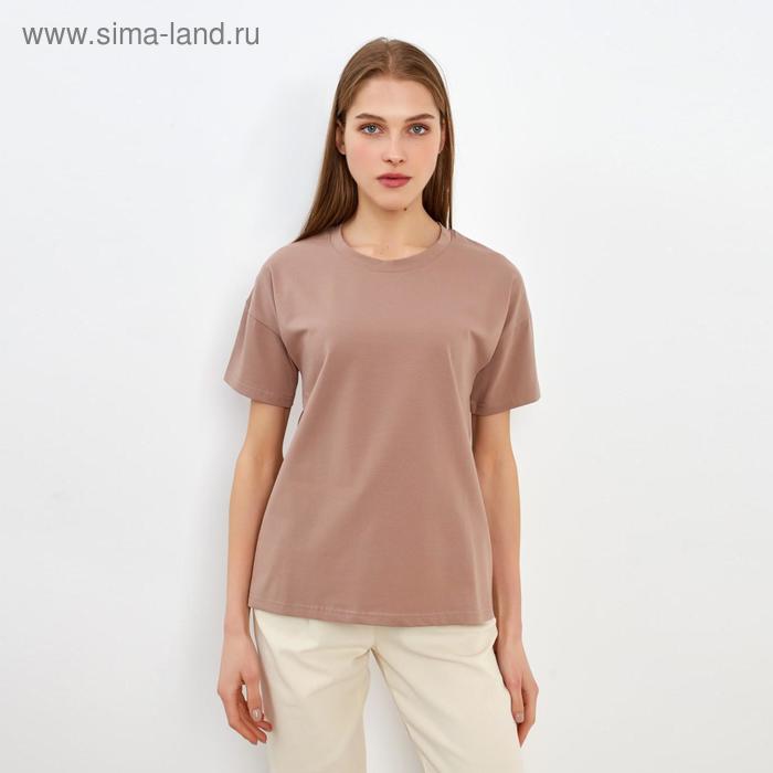 

Футболка женская однотонная MINAKU REGULAR FIT: цвет коричневый, р-р 48