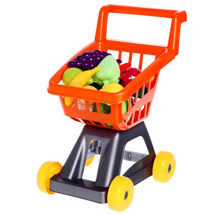 цена Тележка для супермаркета с фруктами и овощами, цвета МИКС