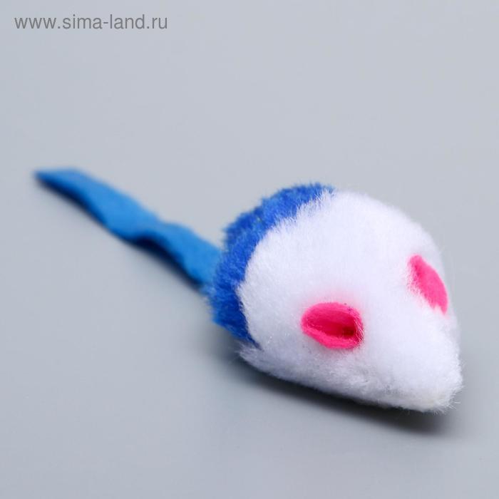 Игрушка для кошек Малая мышь двухцветная, микс цветов