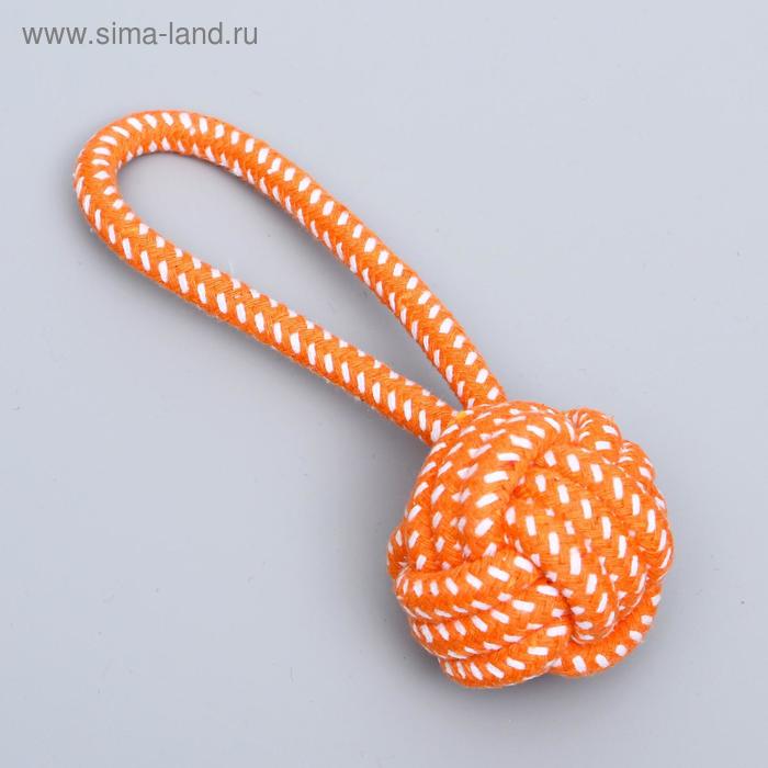 Мячик из каната с ручкой, 19 х 6,5 см, микс цветов