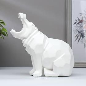 Сувенир полистоун 'Белый бегемот 3D' 23,5х23х12,5 см Ош