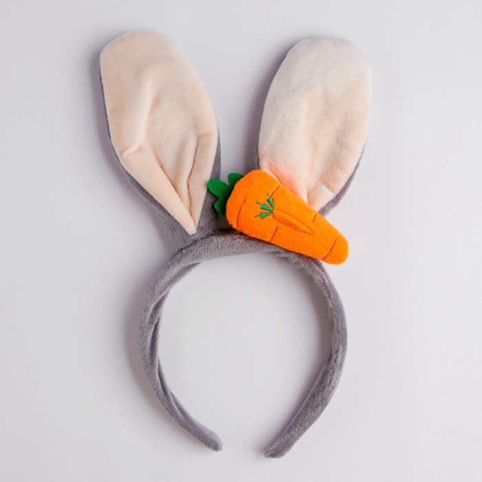 Карнавальный ободок «Зайка», с морковкой, цвета МИКС цена и фото
