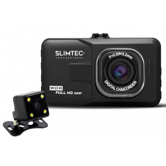фото Видеорегистратор slimtec dual f2, 2 камеры, 3", обзор 140°, 1920x1080