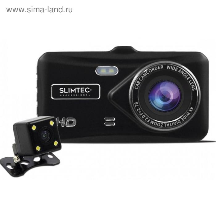 фото Видеорегистратор slimtec dual x5, 2 камеры, 4" обзор 170°, 1920x1080
