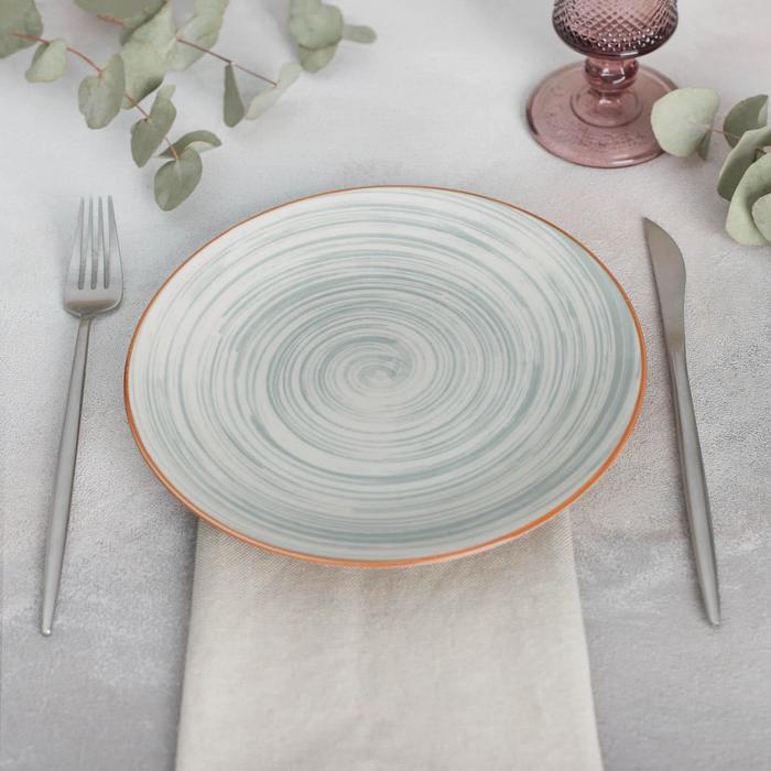 Тарелка керамическая обеденная «Искушение», d=22 см, цвет серый тарелка керамическая обеденная крем d 24 7 см цвет бежевый
