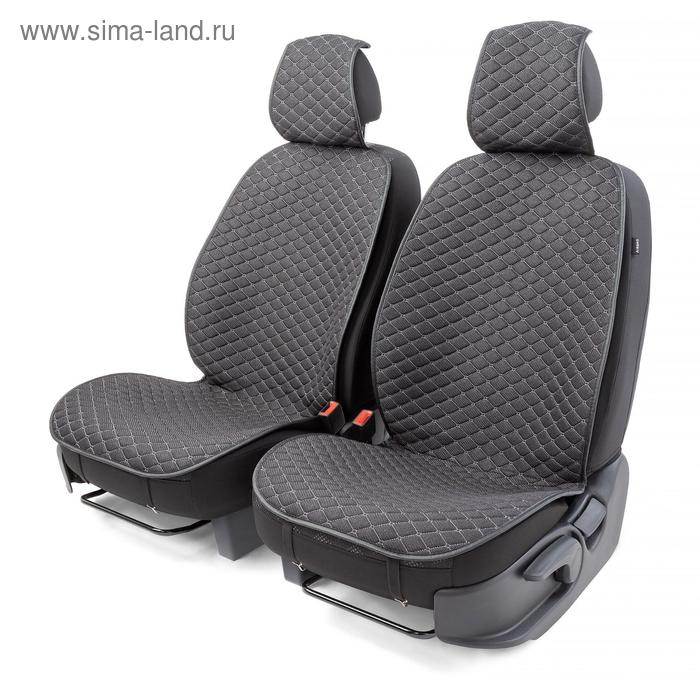 Накидки на передние сиденья Car Performance, 2 шт, fiberflax (лен), ромб, чёрный аксессуары для автомобиля carperformance накидки на передние сиденья fiberflax cus 1052