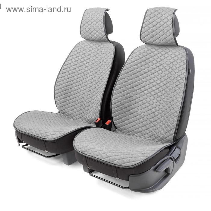 Накидки на передние сиденья Car Performance, 2 шт, fiberflax (лен), ромб, серый