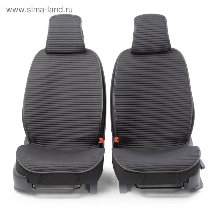 фото Накидки на передние сиденья car performance, 2 шт, fiberflax (лен), чёрный autoprofi