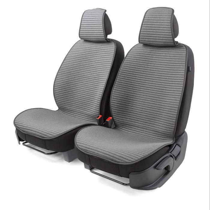 цена Накидки на передние сиденья Car Performance, 2 шт, fiberflax (лен), серый