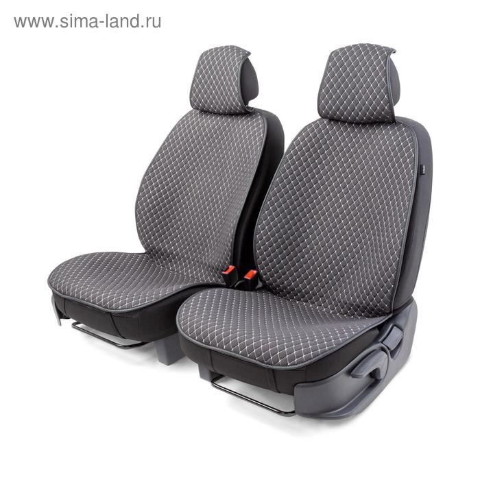 Накидки на передние сиденья Car PerforMANce, 2 шт, fiberflax (мягкий лен), ромб, сер./серый аксессуары для автомобиля carperformance накидки на передние сиденья fiberflax cus 1052