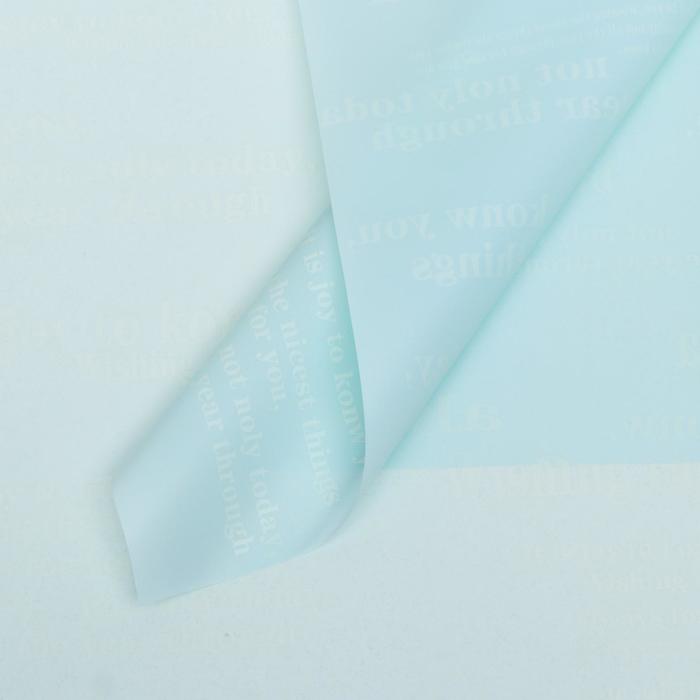 Плёнка матовая двухсторонняя Послание серо-голубой, 0,58 х 0,58 м