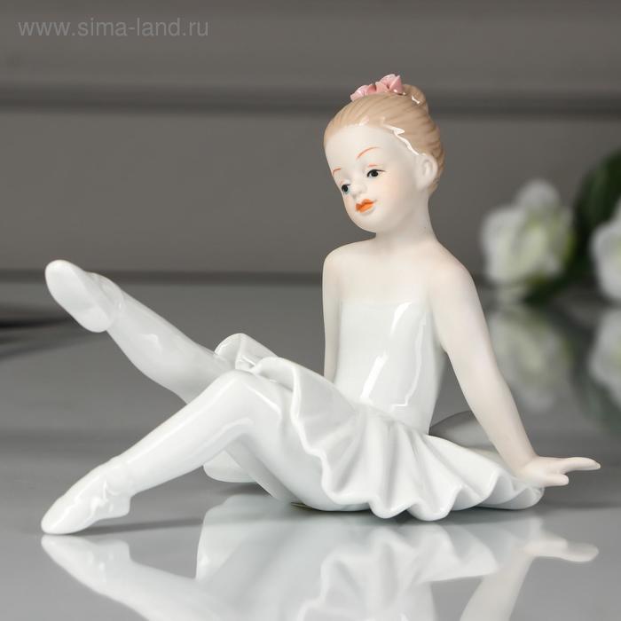 Сувенир керамика Малышка-балерина в белой пачке 11х14х9,2 см