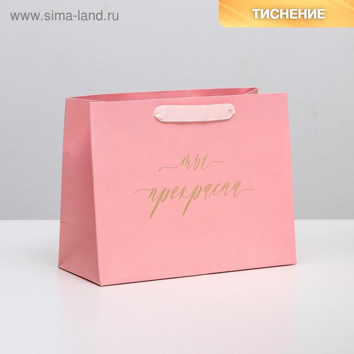 Пакет ламинированный горизонтальный «Ты прекрасна», MS 23 × 18 × 10 см