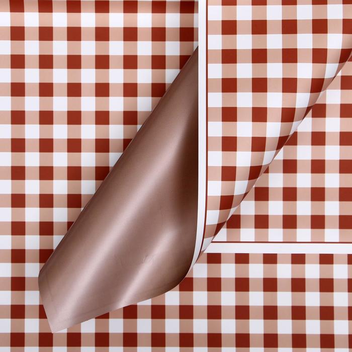 

Плёнка матовая двухсторонняя бронзовая "Коричневая клетка", 0,58 х 0,58 м