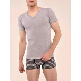 

Футболка мужская MU002 MEZZA MANICA SCOLLO V grigio, размер 56/XXL