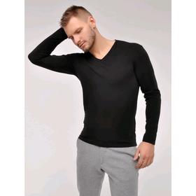 

Футболка мужская MU007 MAGLIA M/L SCOLLO V UOMO SINGOLO nero, размер 54/XL