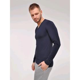 

Футболка мужская MU007 MAGLIA M/L SCOLLO V UOMO SINGOLO blu, размер 52/L