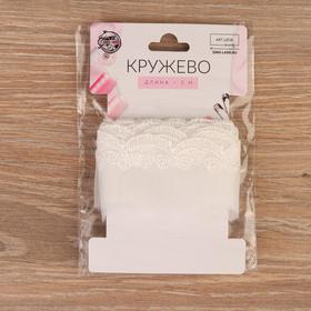 

Кружево на сетке, 45 мм × 2 ± 0,05 м, цвет айвори