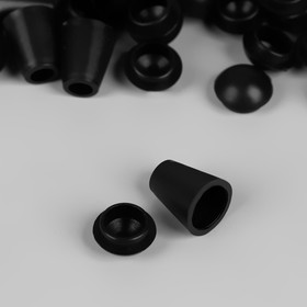 Наконечник для шнура d = 4 мм, 1,7 × 1,2 см, 100 шт, цвет чёрный
