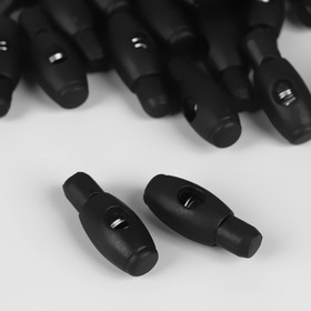 Набор фиксаторов для шнура, d = 6 мм, 3 × 1 см, 50 шт, цвет чёрный Ош