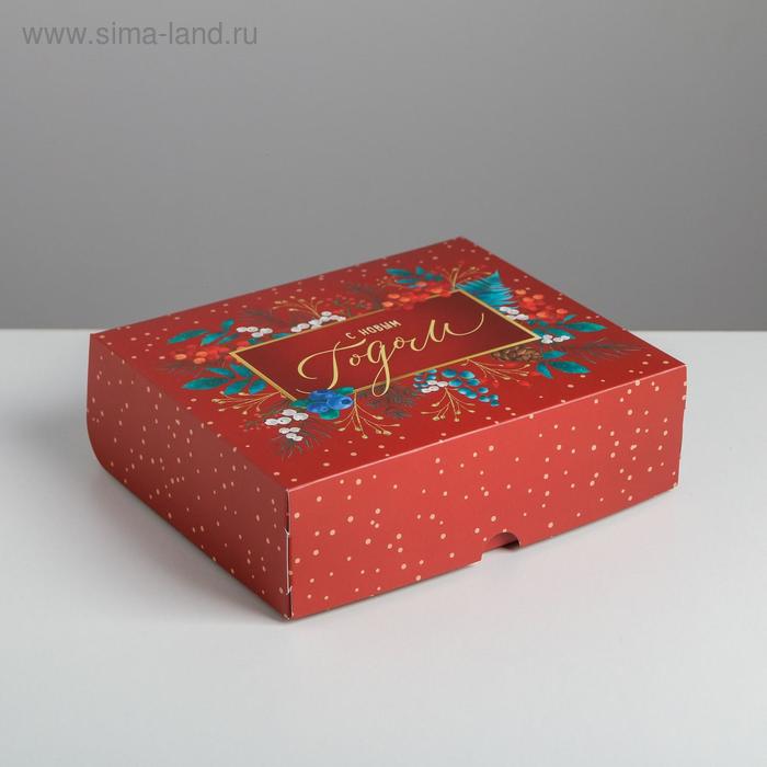 Упаковка для кондитерских изделий «Новогодняя», 20 × 17 × 6 см