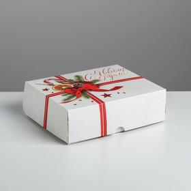 Упаковка для кондитерских изделий «Новогодний бант», 20 × 17 × 6 см Ош