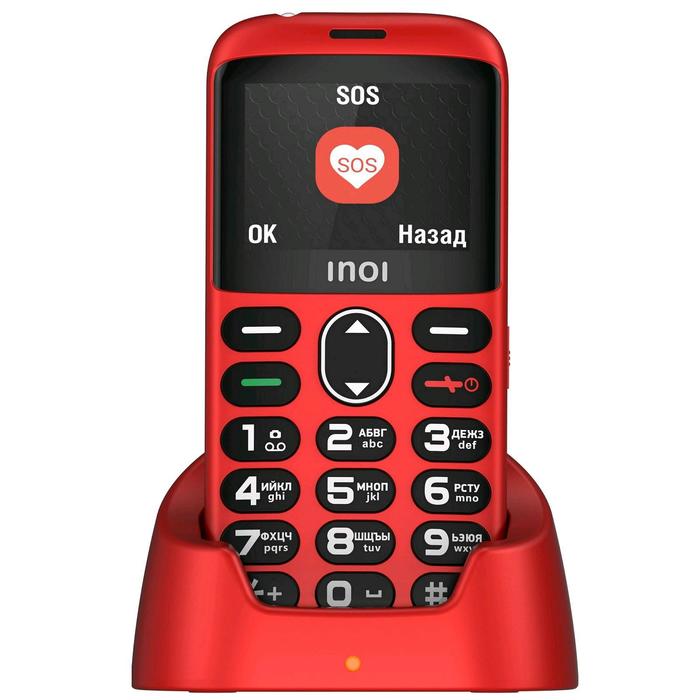 фото Сотовый телефон inoi 118b, 2", microsd, 0,08мп, 2sim, bt2,0, 1400мач, красный