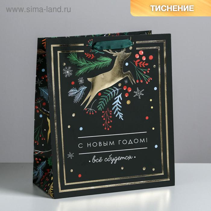 

Пакет крафтовый вертикальный «Всё сбудется», ML 23 × 27 × 11.5 см