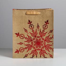 

Пакет крафтовый вертикальный «Снежинка», ML 23 × 27 × 11.5 см