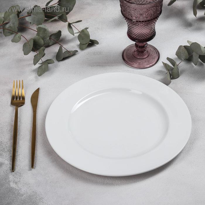 Тарелка фарфоровая обеденная BISTRO, d=26,7 см, цвет белый тарелка фарфоровая обеденная золотая линия d 27 см цвет белый