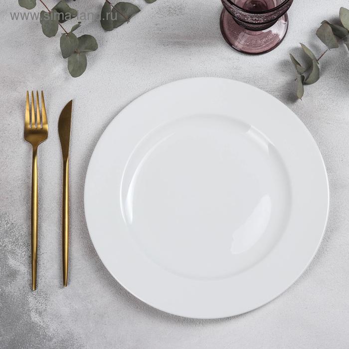 фото Тарелка фарфоровая обеденная bistro, d=26,7 см, цвет белый