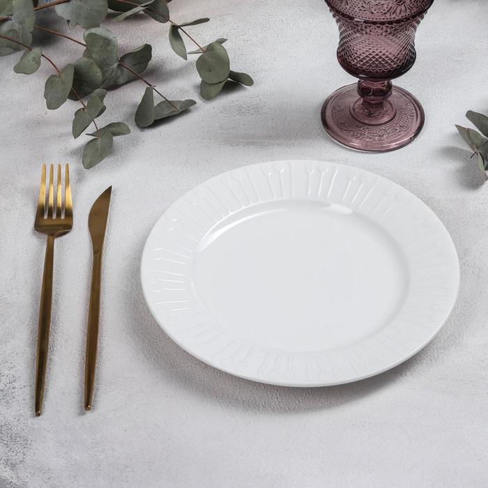 Тарелка фарфоровая десертная GOURMET, d=21,5 см, цвет белый тарелка фарфоровая десертная аврора d 20 5 см цвет белый