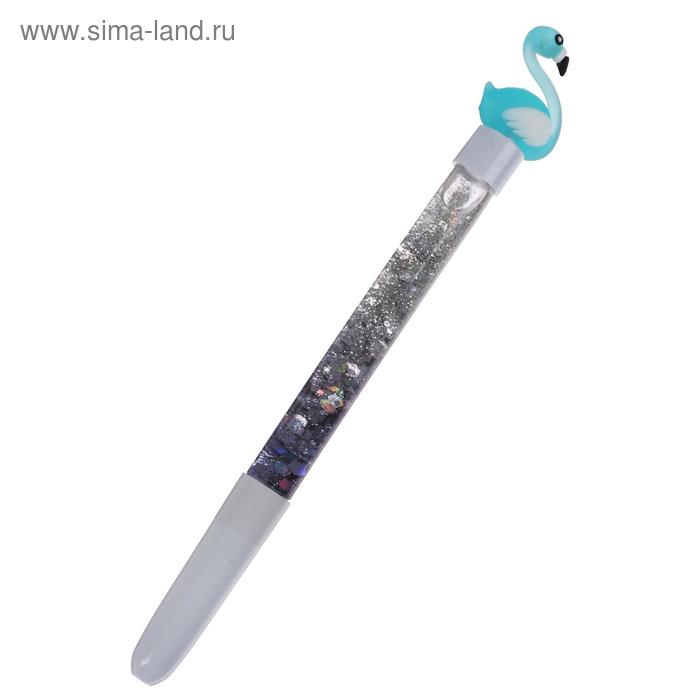 Ручка шариковая Mazari Flamingo, 0.7 мм, цветной пластиковый корпус с блёстками, синяя, корпус МИКС