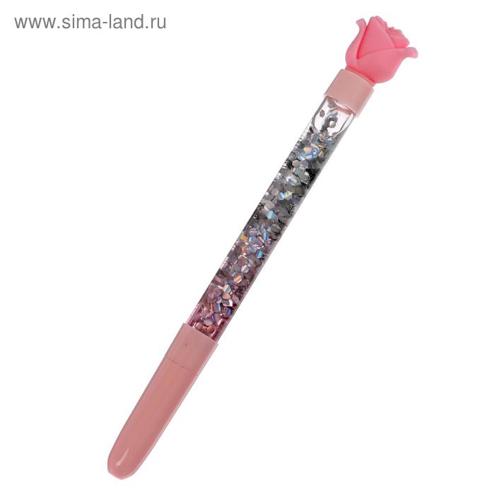 Ручка шариковая Mazari ROSE, чернила синие, 0.7 мм, цветной пластиковый корпус с блестками, 2 цвета