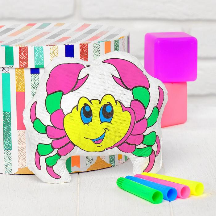 Игрушка-раскраска «Крабик» (без маркеров) в пакете игрушка раскраска бабочка без маркеров в пакете